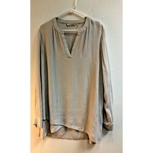 Soft Surroundings Large Viscose Long Sleeve V Neck Layer Bone Tunic Blouse